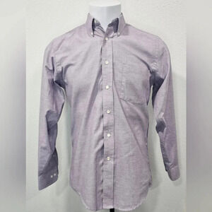 Cambridge Classic Men's Long Sleeve Oxford Button Up Shirt Purple 14.5 32/33
